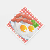 Cute egg bacon party Breakfast paper napkins Servet (Hoek)