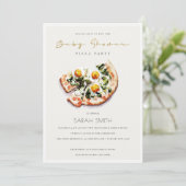 Cute Egg Basil Pizza Baby shower Party Invite Bedankkaart (Staand voorkant)