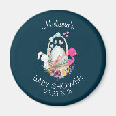 Cute Egg, Flamingo & Bunny, Baby shower Magneet (Voorkant)