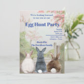 Cute Egg Hunt Bunnies Easter Feestdagenkaart (Staand voorkant)