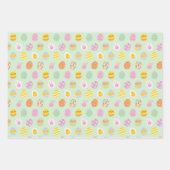 Cute Egg Pattern Green Yellow Pink Kids Birthday Inpakpapier Vel (Voorkant 3)