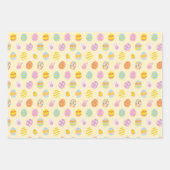 Cute Egg Pattern Green Yellow Pink Kids Birthday Inpakpapier Vel (Voorkant)
