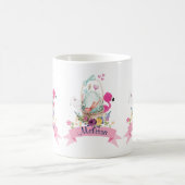 Cute Egg, Pink Flamingo & Bunny, /w Ribbon Koffiemok (Center)