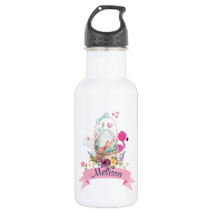 Cute Egg, Pink Flamingo & Bunny, /w Ribbon Waterfles