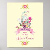 Cute Egg, Roze Flamingo & Bunny, /w Ribbon Shower Poster (Voorkant)