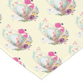 Cute Egg, Roze Flamingo & Bunny, Waterverf Korte Tafelloper (Hoek)