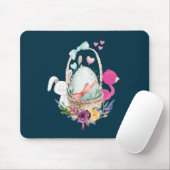 Cute Egg, Roze Flamingo & Bunny Waterverf Muismat (Met muis)