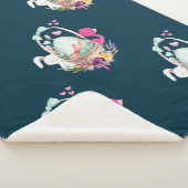 Cute Egg, Roze Flamingo & Bunny, Waterverf Sherpa Deken (3/4)