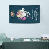 Cute Egg, Roze Flamingo & Bunny, Waterverf Spandoek (Beurs)