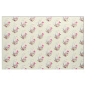 Cute Egg, Roze Flamingo & Bunny, Waterverf Stof (Fat Quarter)