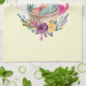 Cute Egg, Roze Flamingo & Bunny, Waterverf Theedoek (Gevouwen)