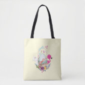 Cute Egg, Roze Flamingo & Bunny, Waterverf Tote Bag (Voorkant)