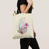 Cute Egg, Roze Flamingo & Bunny, Waterverf Tote Bag (Dichtbij)