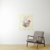 Cute Egg, Roze Flamingo & Bunny, Waterverf Wandkleed (In situ)