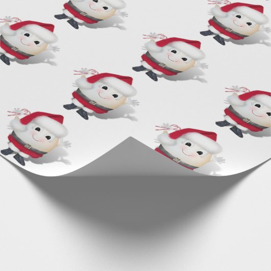 Cute Egg Santa - Eggstrusual Kerstmis Cadeaupapier (Hoek)