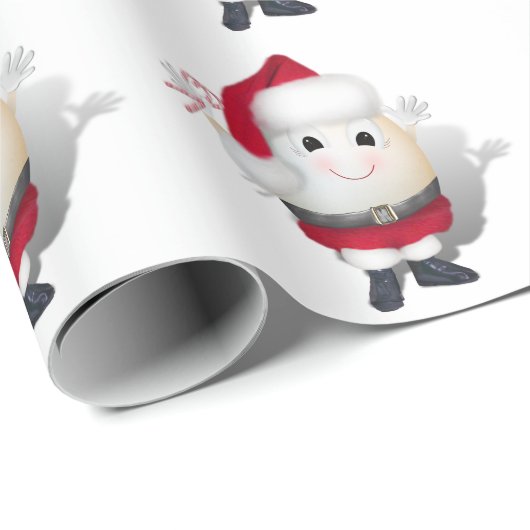 Cute Egg Santa - Eggstrusual Kerstmis Cadeaupapier (Rol Hoek)