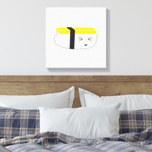 Cute egg Sushi Illustration Kawaii style Canvas Afdruk (Insitu (Slaapkamer))