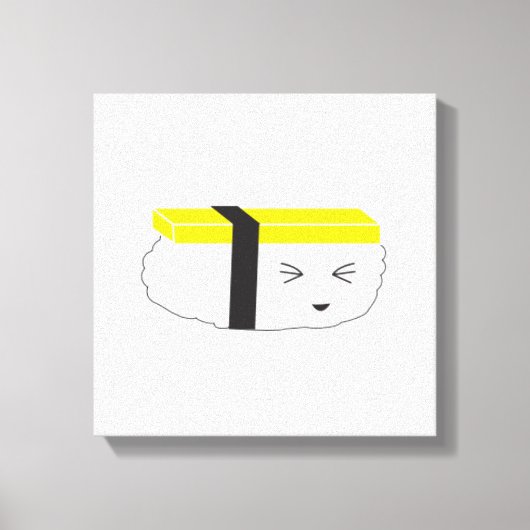 Cute egg Sushi Illustration Kawaii style Canvas Afdruk (Voorkant)