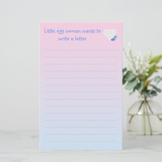 Cute Egg Writing Paper Briefpapier (Staand voorkant)
