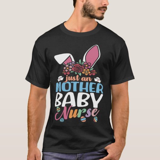 Cute Eggcellent Mother Baby Nurse Easter Bunny Ear T-shirt (Voorkant)