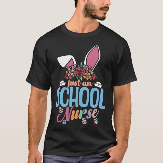 Cute Eggcellent School Nurse Easter Bunny Ears Nur T-shirt (Voorkant)