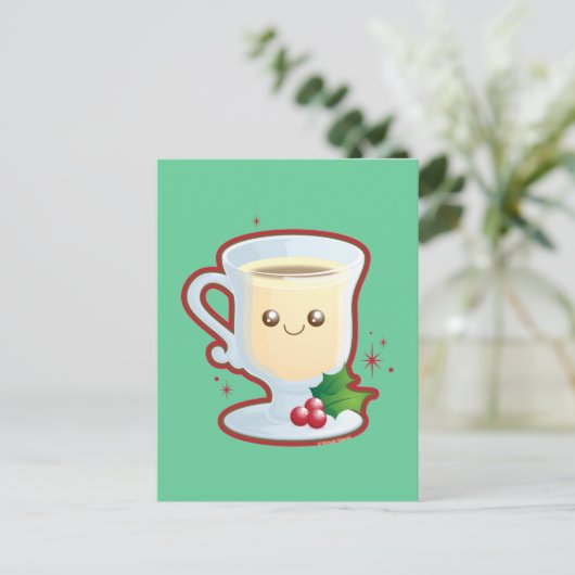 Cute Eggnog Briefkaart (Staand voorkant)