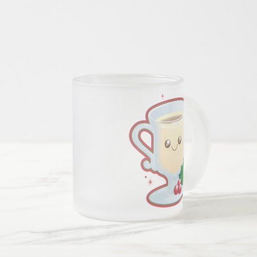 Cute Eggnog Matglas Koffiemok (Voorkant rechts)
