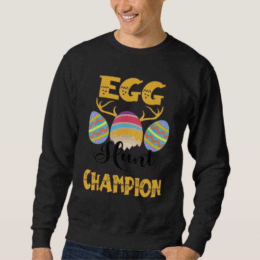 Cute Eggs Hunt Champion Happy Easter voor jongens  Trui (Voorkant)
