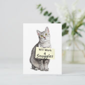 Cute Egyptian Mau Cat Adverteren voor Snuggles Briefkaart (Staand voorkant)