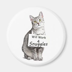 Cute Egyptian Mau Cat Adverteren voor Snuggles Magneet