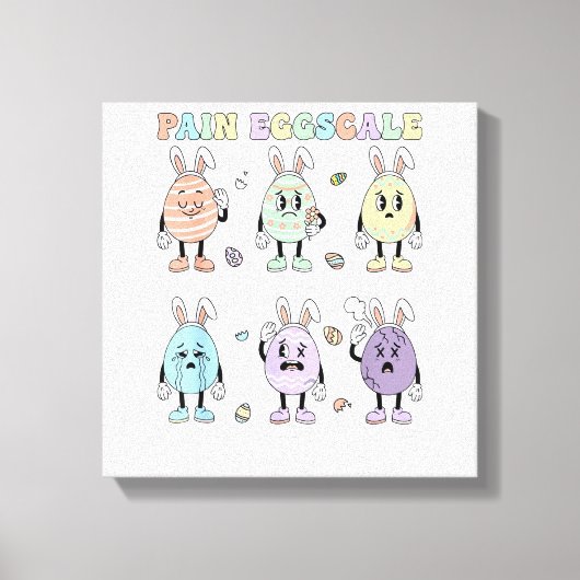 Cute Eieren Pijn Schaal Verpleegster Triage ICU Be Canvas Afdruk (Voorkant)