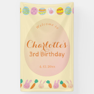 Cute Eieren Zachte Gele Kinderen Verjaardag Welkom Spandoek