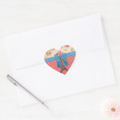 Cute  Eiffel tour red white polka stipts Hart Sticker (Envelop)