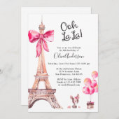 Cute Eiffel Tower Paris, uitnodiging van vrijdag (Voorkant / Achterkant)