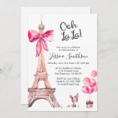 Cute Eiffel Tower Paris, uitnodiging van vrijdag (Voorkant / Achterkant)