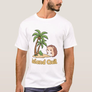 Cute Eiland Quill Egel Tropische Zomer T-Shirt