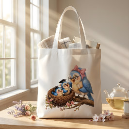 Cute eindexamenvogeltas tote bag
