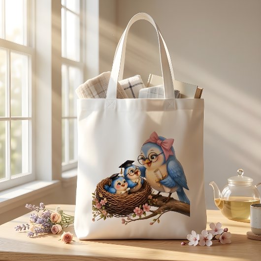 Cute eindexamenvogeltas tote bag