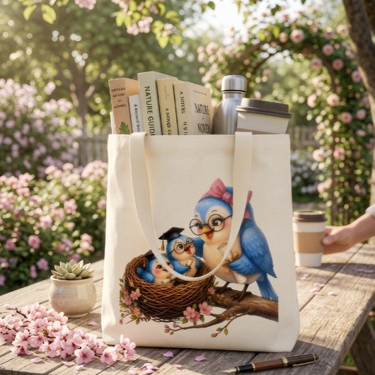Cute eindexamenvogeltas tote bag
