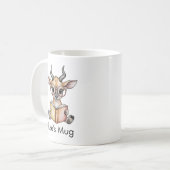 Cute Eland Reading Book Custom Koffiemok (Voorkant links)