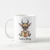 Cute Eland Reading Book Custom Koffiemok (Links)
