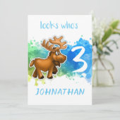 Cute Eland Verjaardagskaart Blauw Kaart (Staand voorkant)