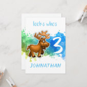 Cute Eland Verjaardagskaart Blauw Kaart (Voorkant / Achterkant in situ)
