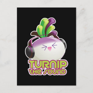 Cute Electronic Dance Music Turnip Pun Briefkaart