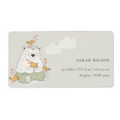 Cute Elegant Aqua Green Beer Heart Birds Address Etiket (Voorkant)