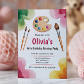 Cute Elegant Art Party Painting Birthday Party Kaart