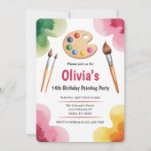 Cute Elegant Art Party Painting Birthday Party Kaart (Voorkant)