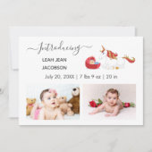 Cute Elegant Baby Photo Birth Announding Unicorn Aankondiging (Voorkant)