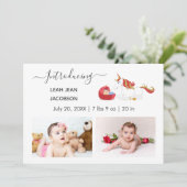 Cute Elegant Baby Photo Birth Announding Unicorn Aankondiging (Staand voorkant)