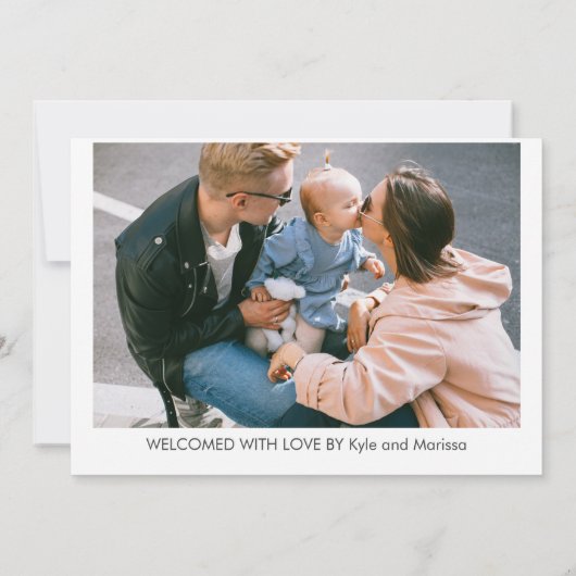 Cute Elegant Baby Photo Birth Announding Unicorn Aankondiging (Achterkant)